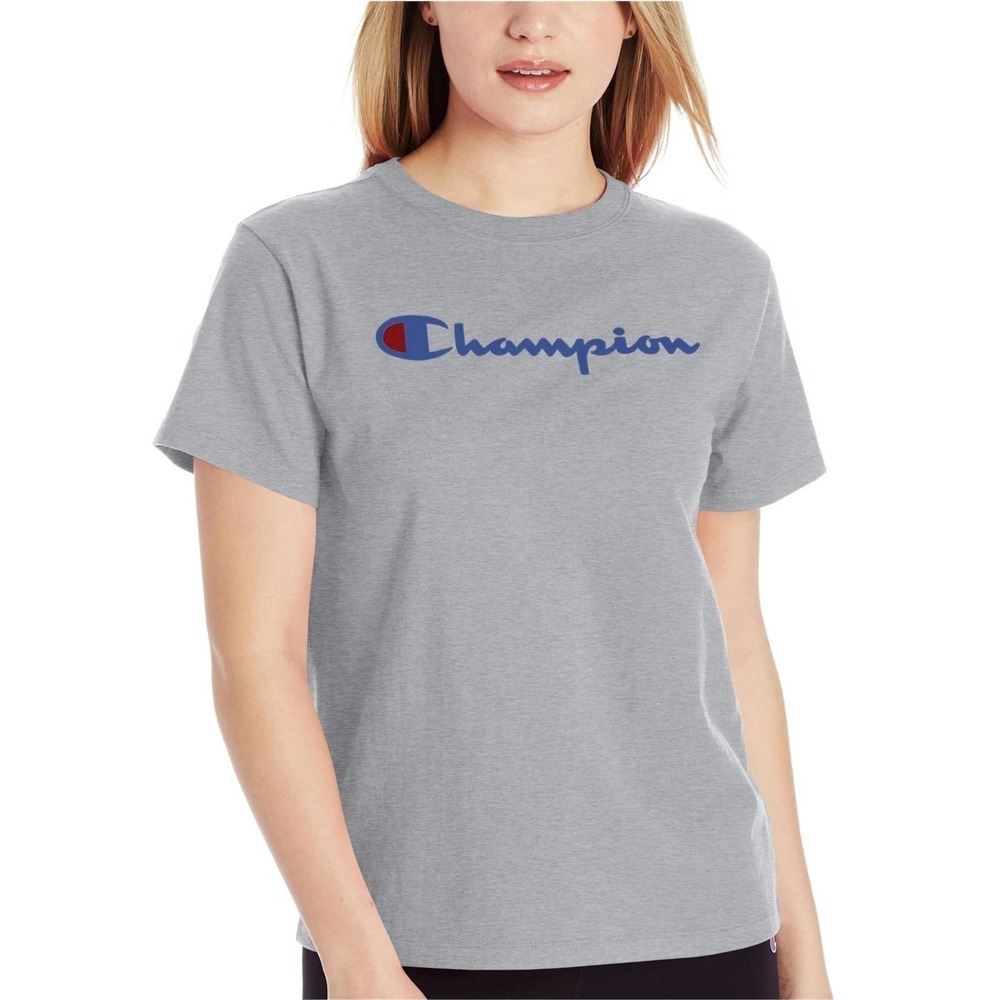 Champion Womens‎ Logo Graphic T-Shirt, Grey, Medium 17330